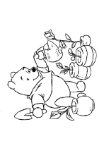A coloring page of winnie the pooh